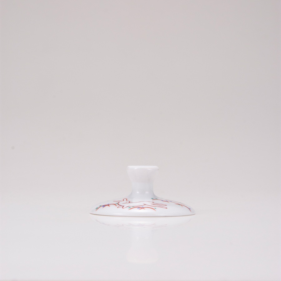 フリーグラス小（斜）うさぎ文レッド