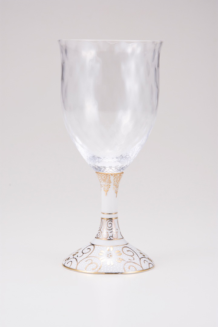 ワイングラス大（格子）白粒鉄仙