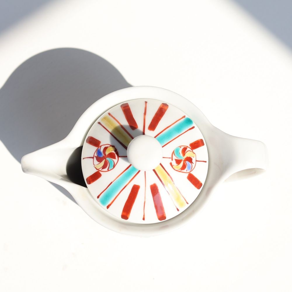 ポット　丸紋十草