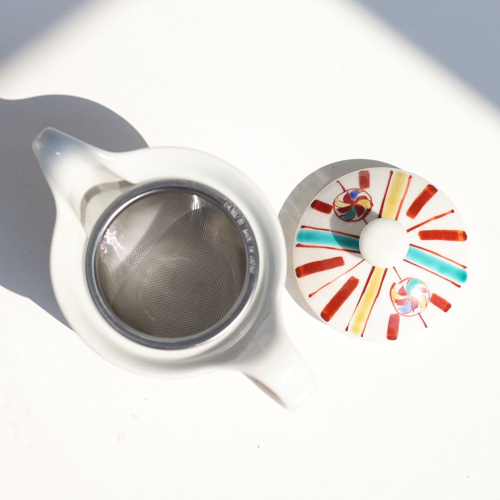 ポット　丸紋十草