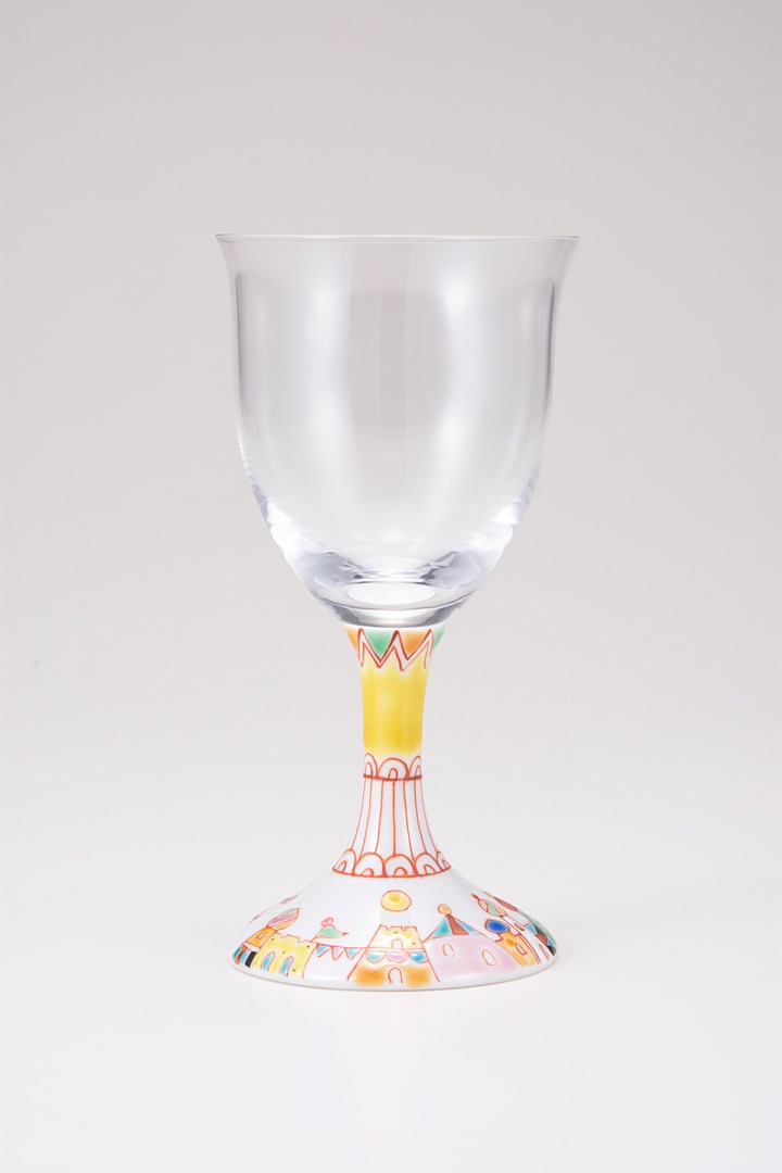 ワイングラス小(無地)街の広場