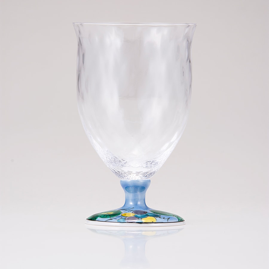 フリーグラス中(格子)ぶどうブルー