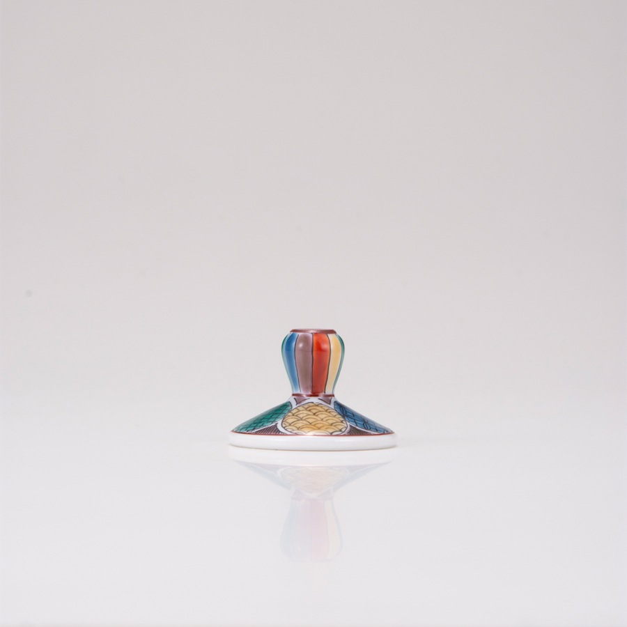 冷酒グラス（格子）古九谷丸文