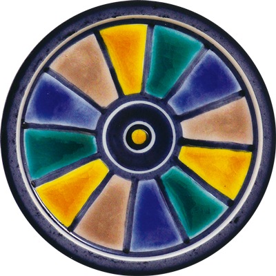 ロックグラス色絵十草文ブルー