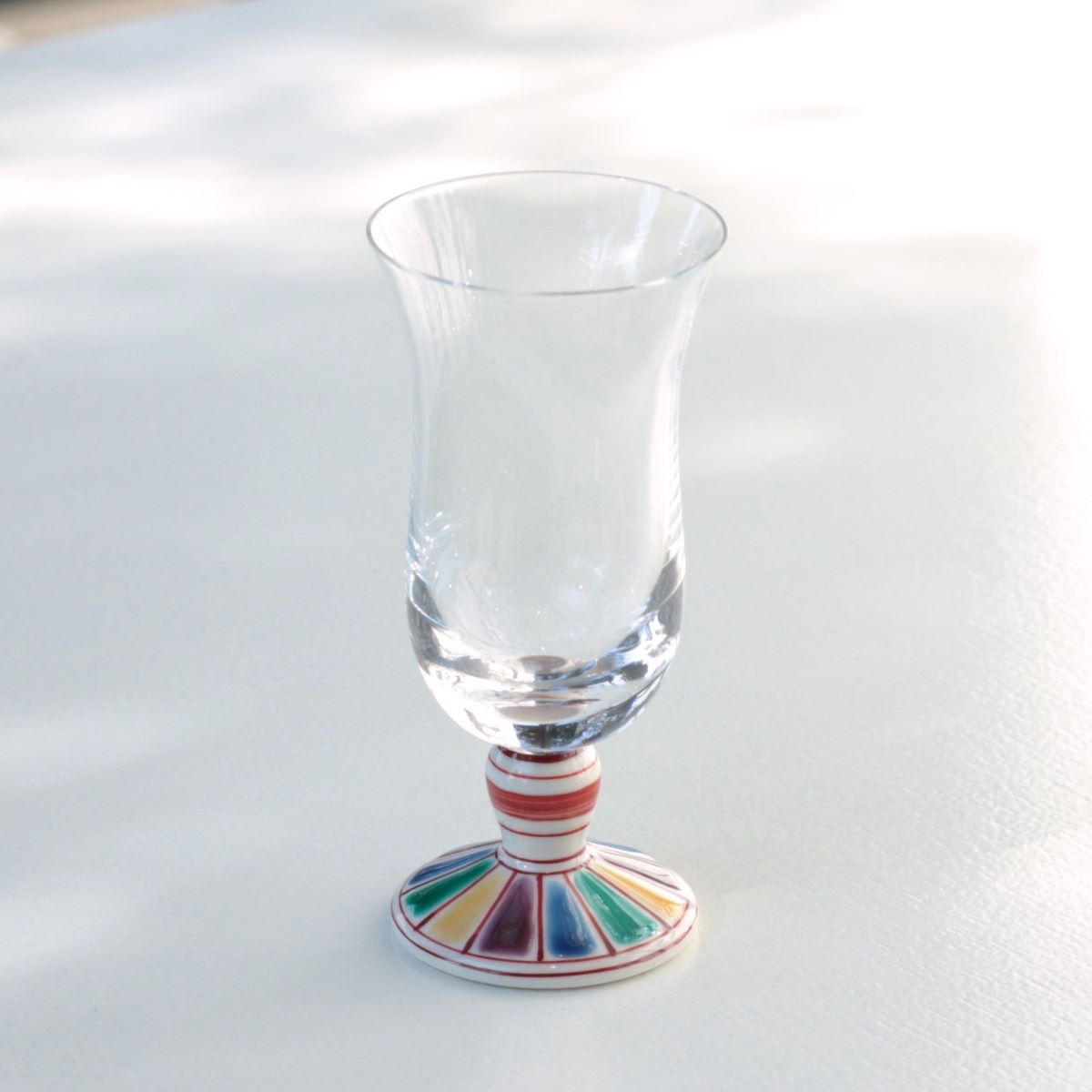 冷酒グラス(無地)色絵十草文レッド