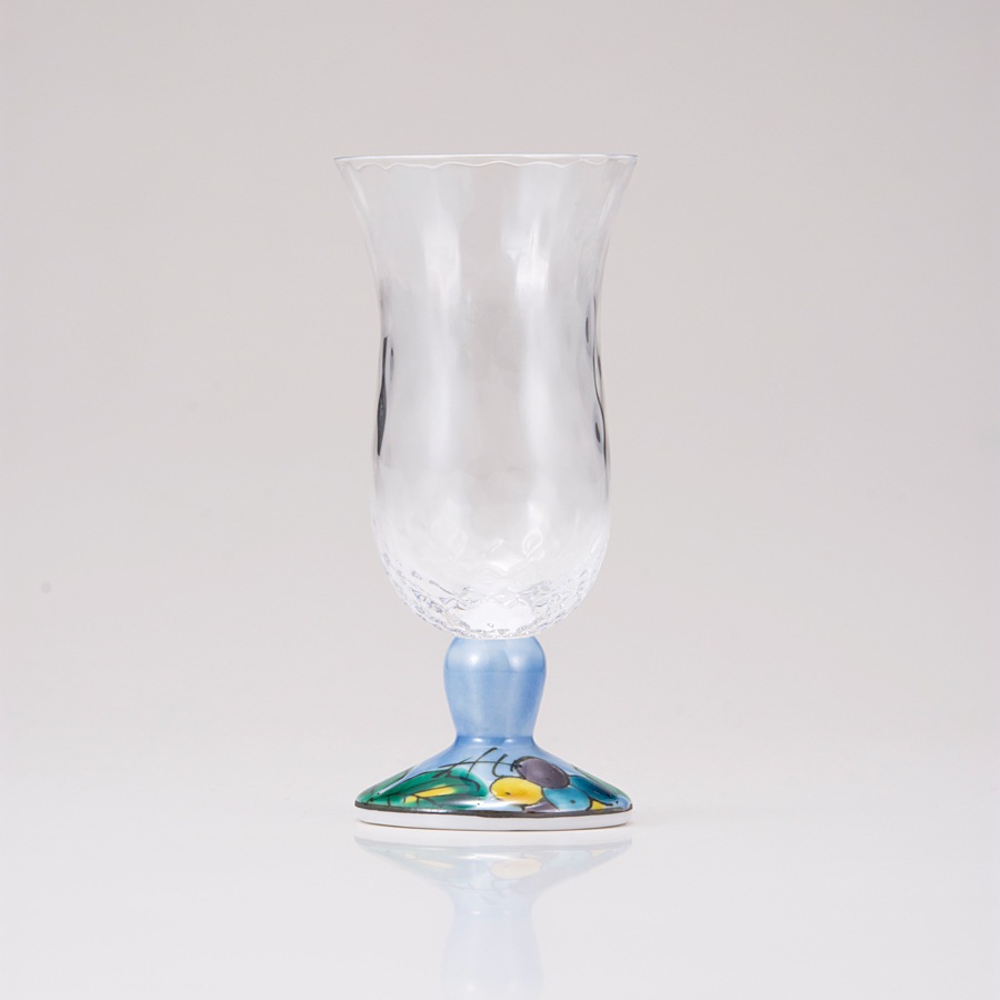 冷酒グラス(格子)ぶどうブルー