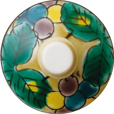 デザートグラス小（格子）ぶどうアメ釉