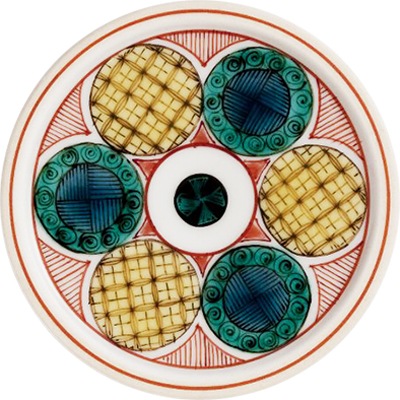 ロックグラス古九谷丸文