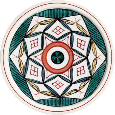 ロックグラス古九谷菱文