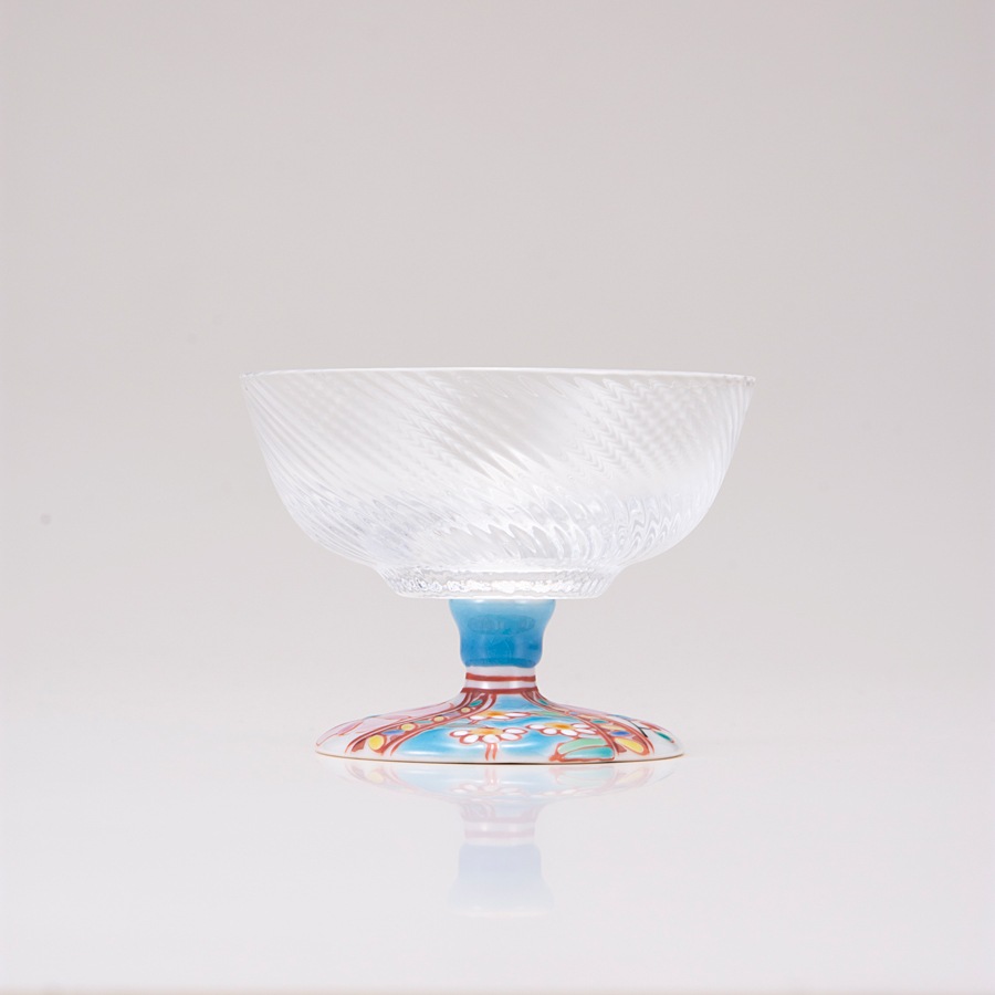 デザートグラス中（斜）花のタペストリー