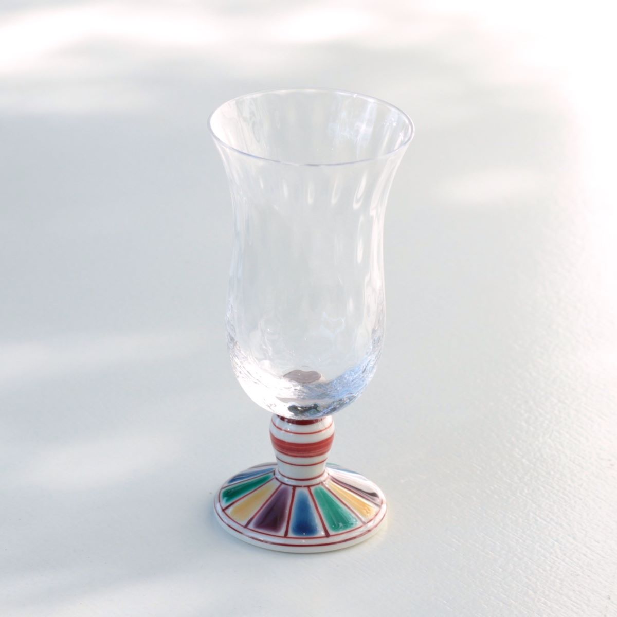 冷酒グラス(格子)色絵十草文レッド