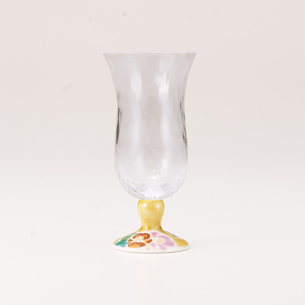 冷酒グラス(格子)山茶花アメ釉