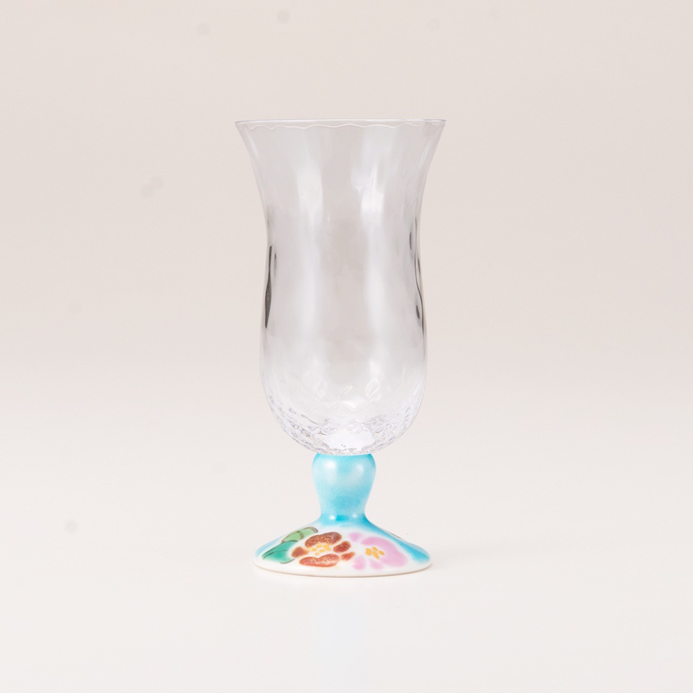 冷酒グラス（格子）山茶花ブルー