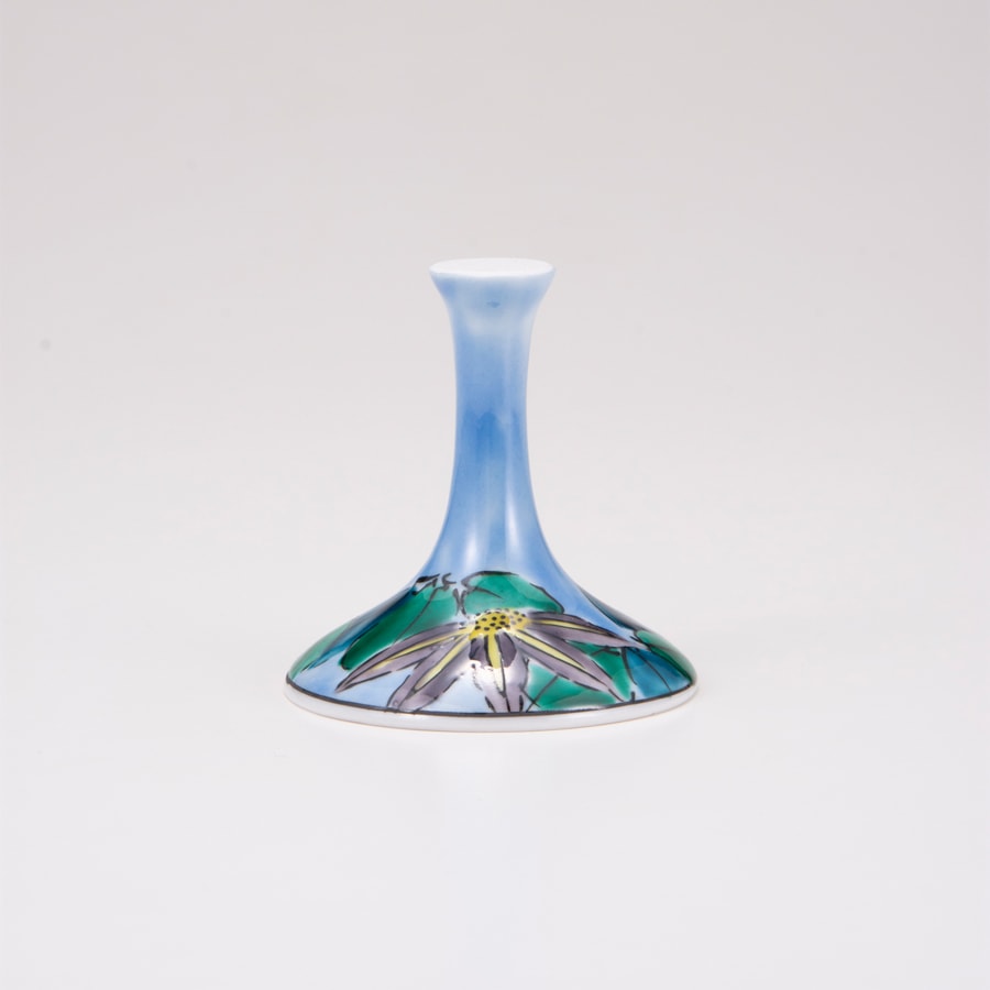 ワイングラス大（無地）鉄仙ブルー