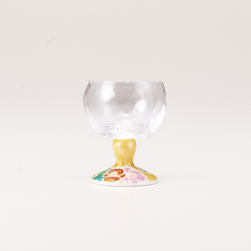 馬上グラス（格子）山茶花アメ釉