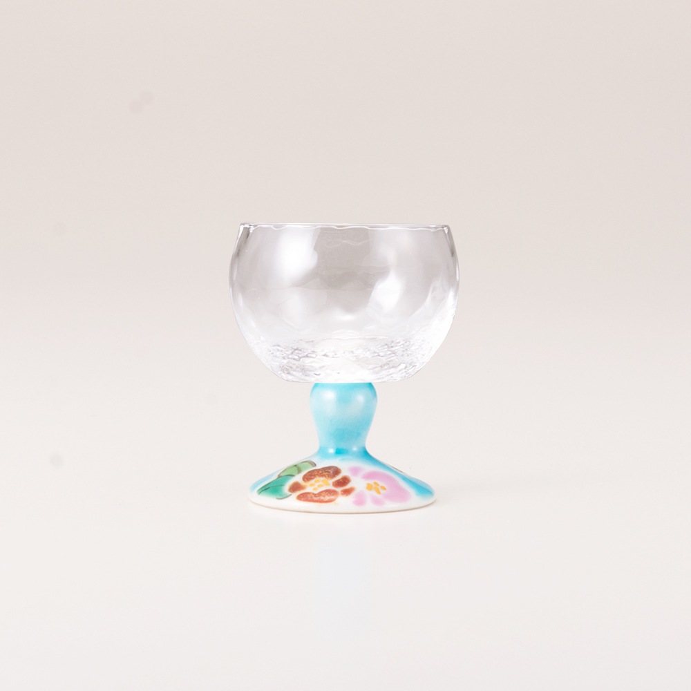 馬上グラス（格子）山茶花ブルー