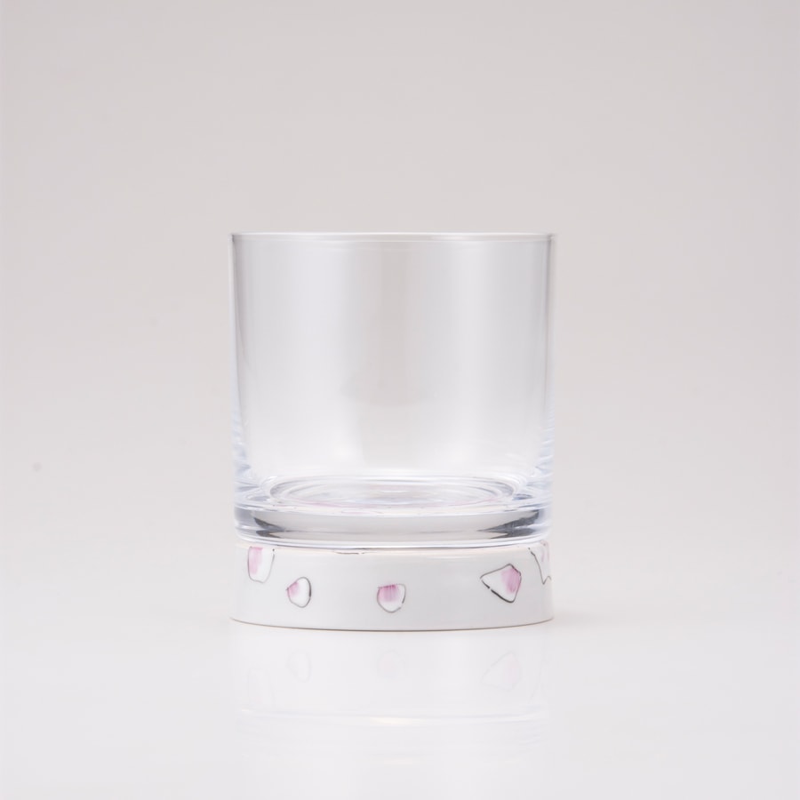 ロックグラス富貴文ピンク