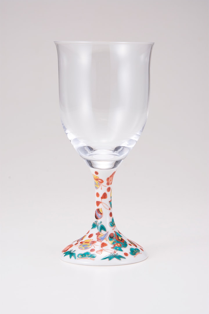 ワイングラス大（無地）宝尽し