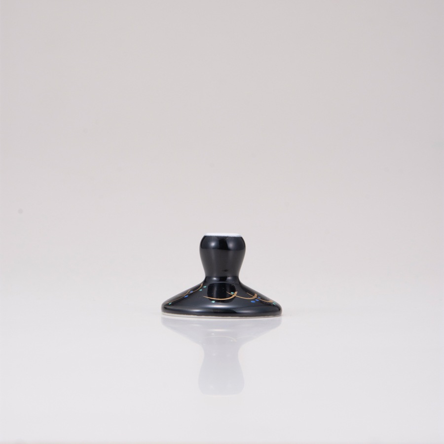 冷酒グラス(格子)うさぎ文ブラック