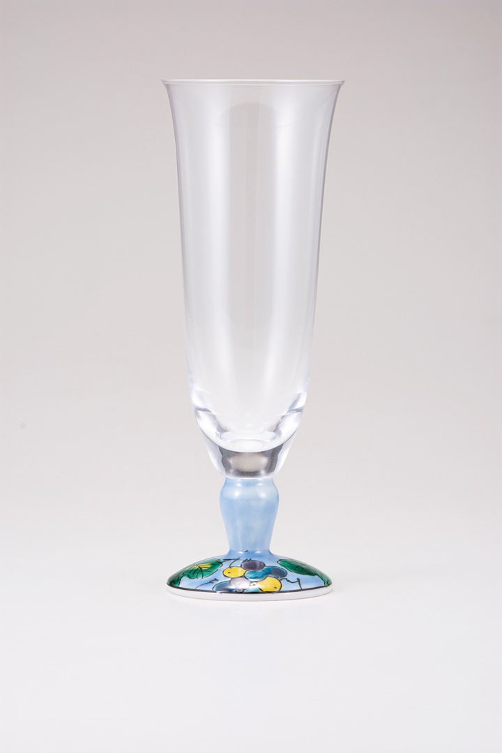 麦酒グラス（無地）ぶどうブルー