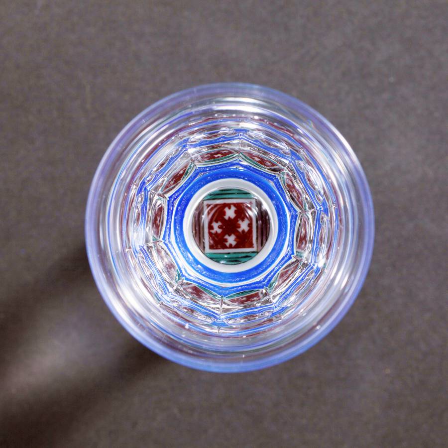 ペア万華鏡ショットグラス　石畳