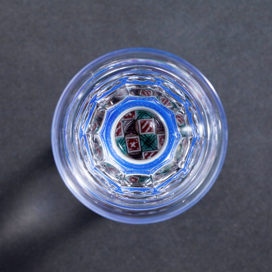 ペア万華鏡ショットグラス　石畳