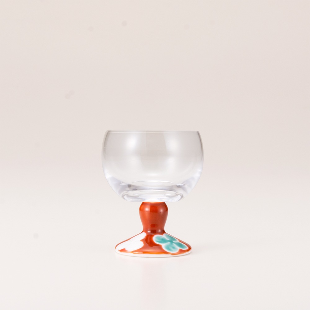 馬上グラス（無地）クローバーレッド