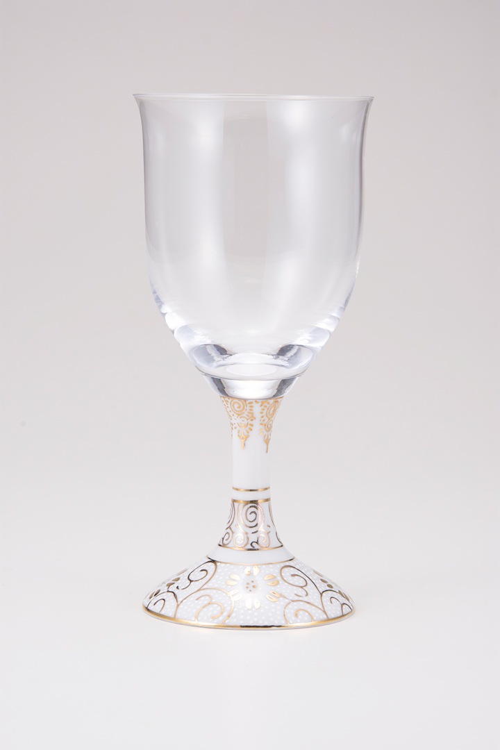 ワイングラス大（無地）白粒鉄仙