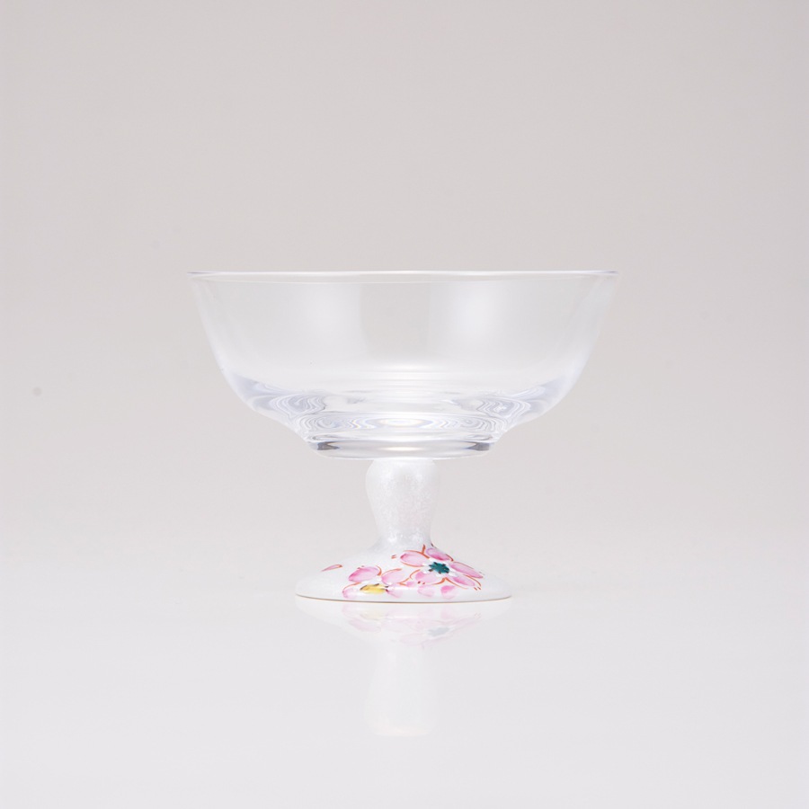 デザートグラス小（無地）さくら文シルバー