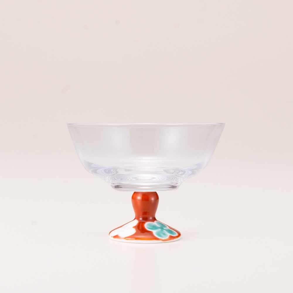 デザートグラス小（無地）クローバーレッド