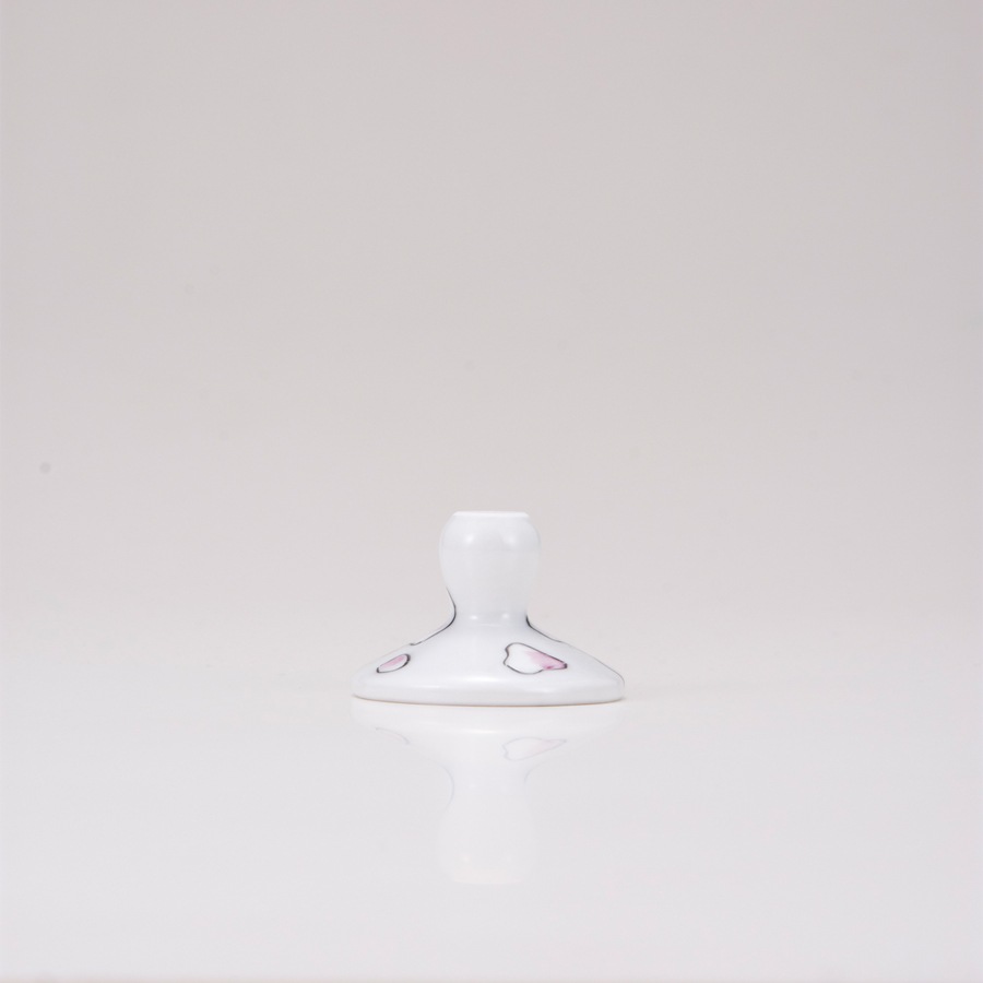 馬上グラス(格子)富貴文ピンク