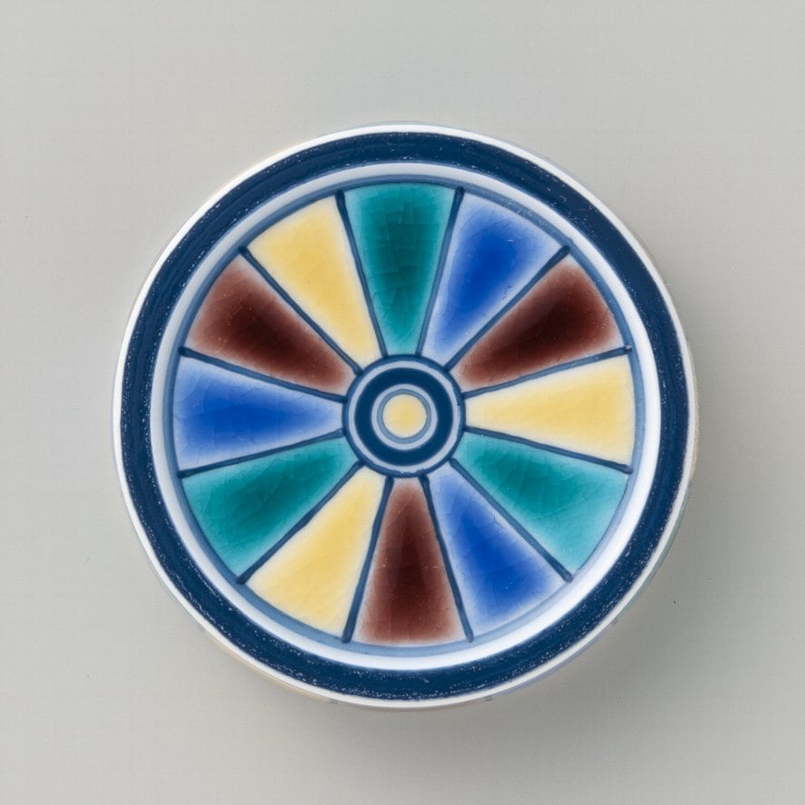 タンブラーグラス　色絵十草文ブルー