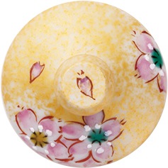 馬上グラス（無地）さくら文ゴールド