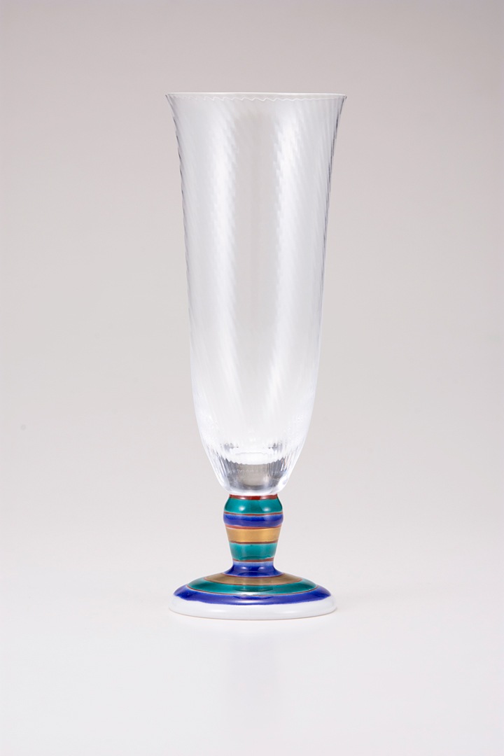 麦酒グラス（斜）こまブルー