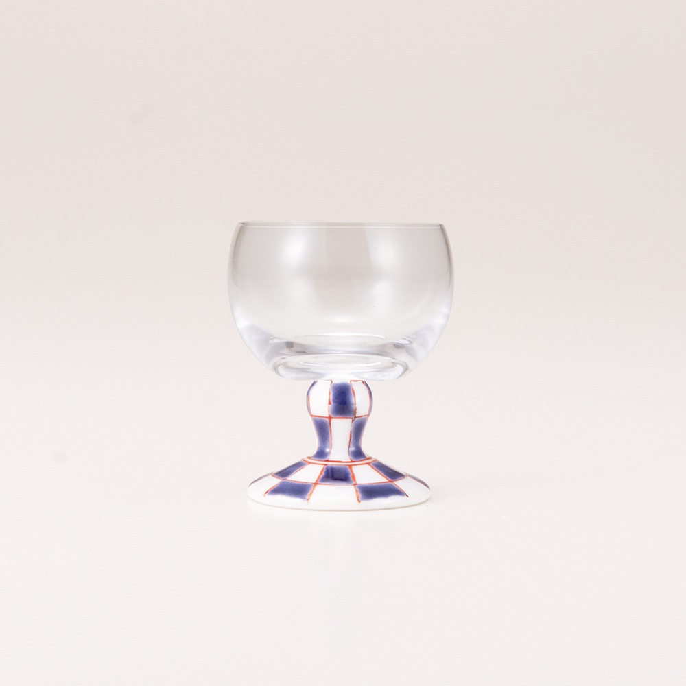 馬上グラス（無地）市松