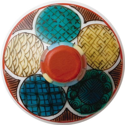 馬上グラス(無地)古九谷丸文