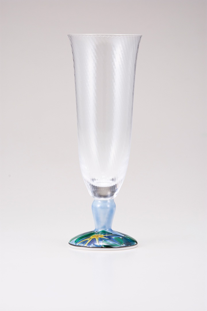 麦酒グラス(斜)鉄仙ブルー