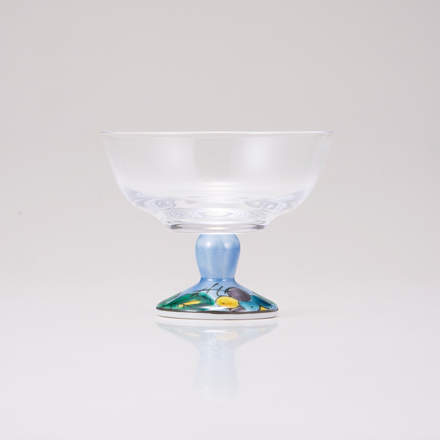 デザートグラス小（無地）ぶどうブルー