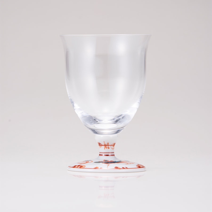 フリーグラス小(無地)赤絵鳥文