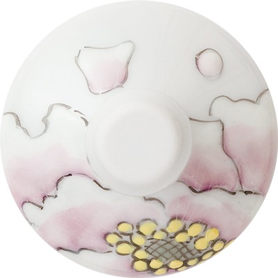 馬上グラス（無地）富貴文ピンク