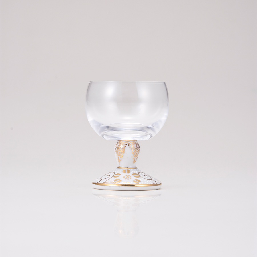 馬上グラス（無地）白粒鉄仙