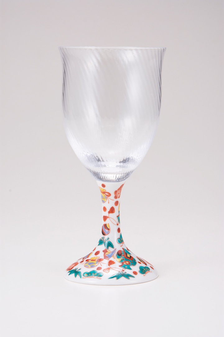 ワイングラス大（斜）宝尽し