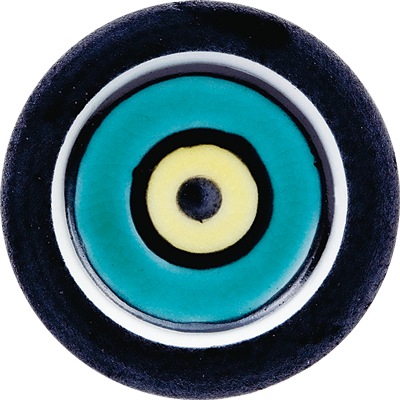 ショットグラス色絵十草文ブルー