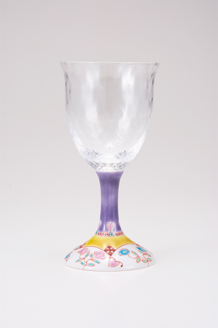 ワイングラス小（格子）フラワーハウス