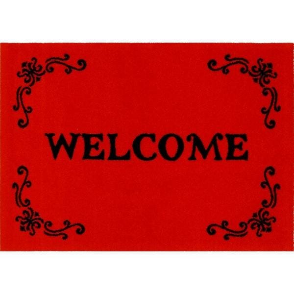 カラバリWELCOMEマット（スタイル4）600×850mmフチなし（レッド）