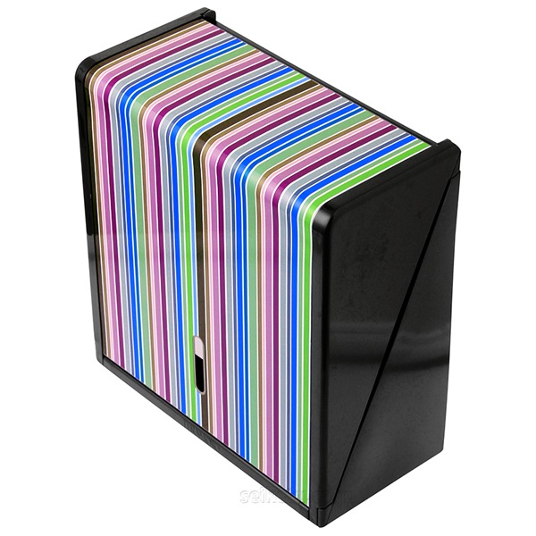 オシャレなデザイン ペーパータオルホルダーL(ストライプ・カラフル)