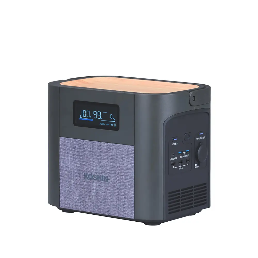 KOSHIN（工進）発電×蓄電セット－カセットガス式インバーター発電機 GV-9ig／ポータブル電源 BPS-6L｜インジケーター搭載／国土交通省超低騒音型建設機械指定／リン酸鉄リチウムイオンバッテリー搭載（充放電サイクル約4000回）コンセント挿しっぱなしパススルー充電完全対応／停電時の自動直接給電EPS機能搭載