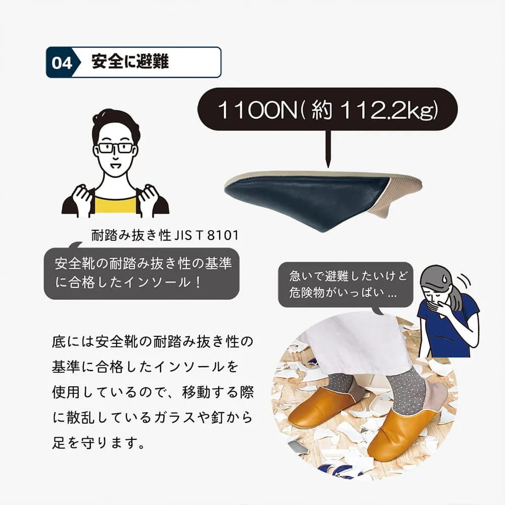 踏み抜き防止性能付き《 防活スリッパ 》 全4色