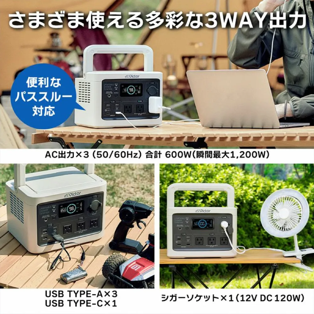 Victorポータブル電源 BN-RF510(容量512Wh) 自動給電切り替え