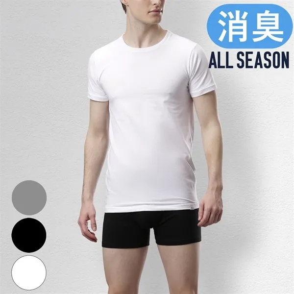 [災害用消臭下着 デオエスト(DEOEST)] Men's 消臭アンダーシャツ・クルーネック（丸首） [型番:IDT31] 全3色